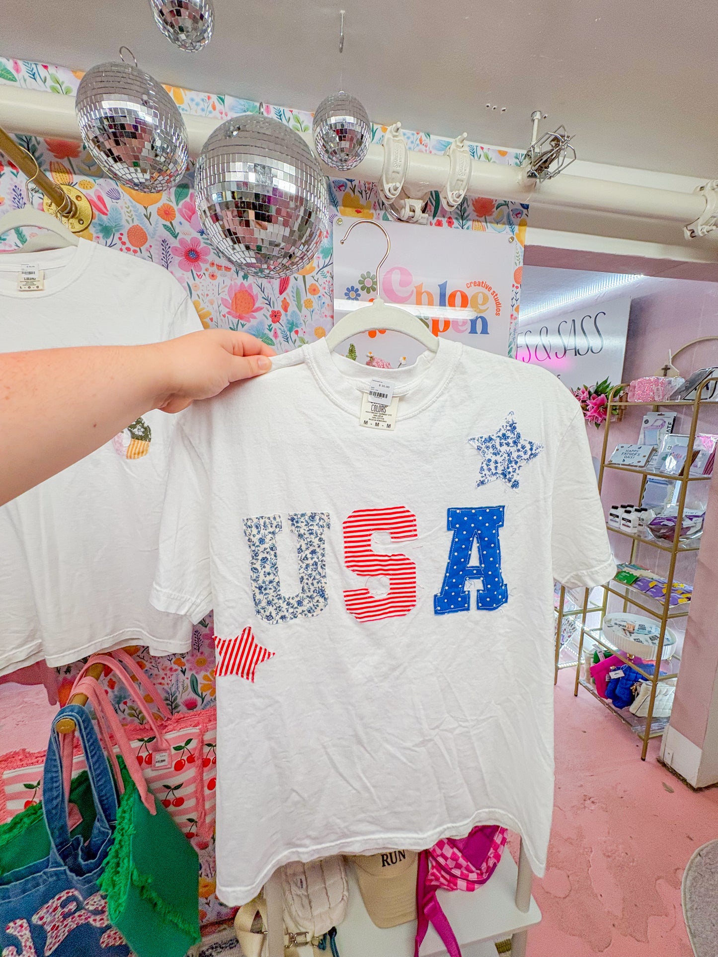 USA patchwork tee