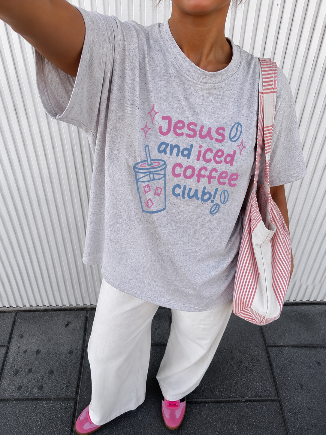 Jesus and iced coffee club tee