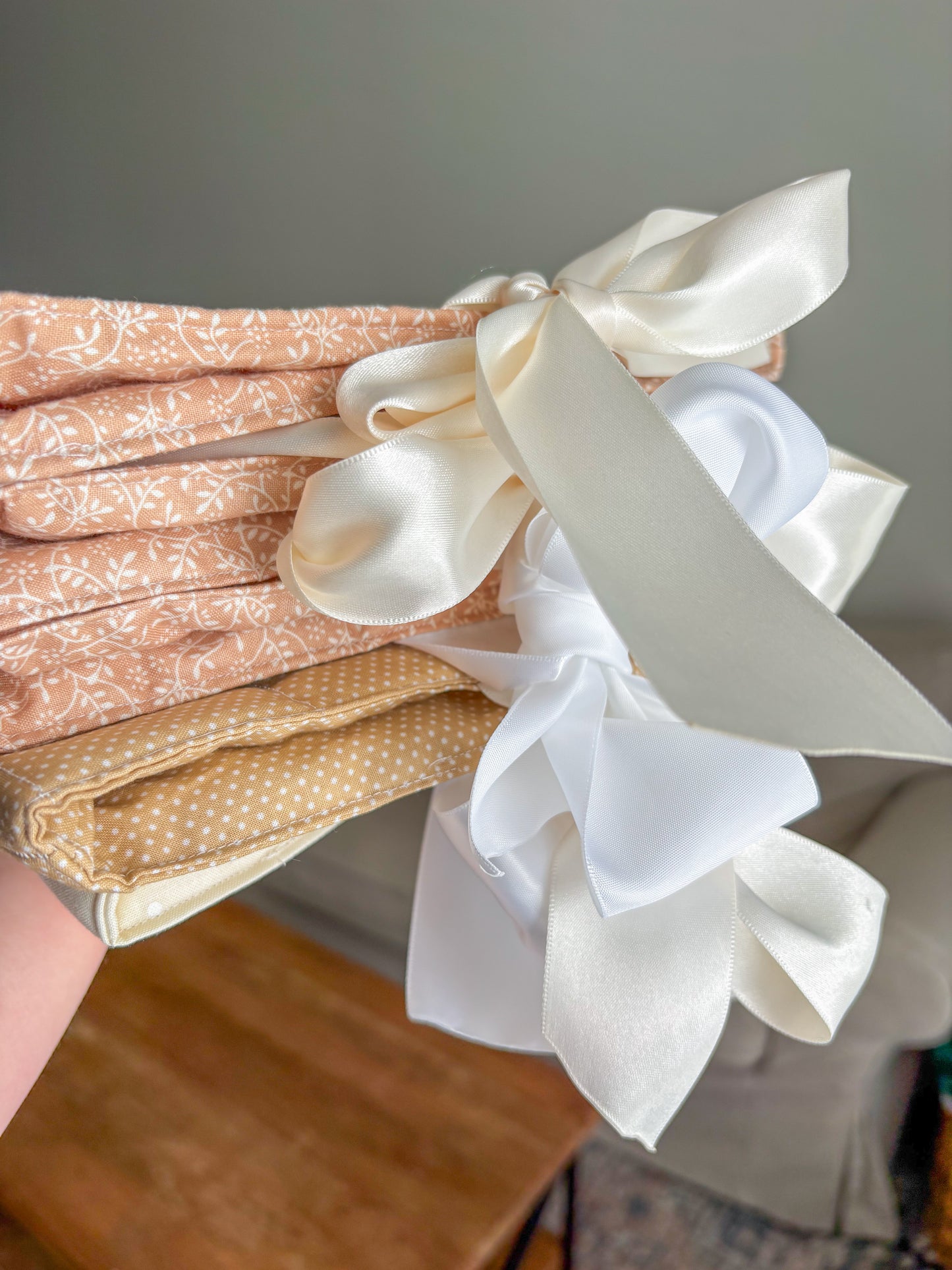 Cream White Polka Dot Bible Bag