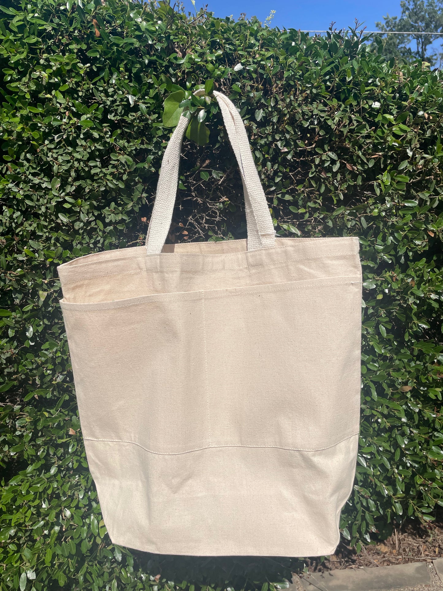 strawberry patchwork tote bag
