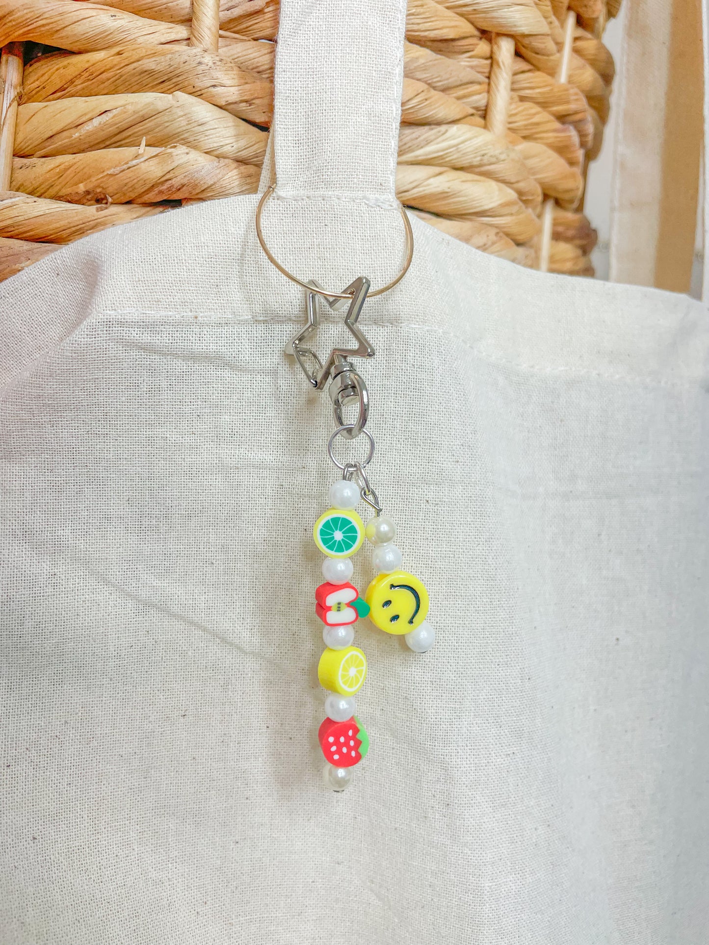 Fruity Pearl Smiley Bag Charm