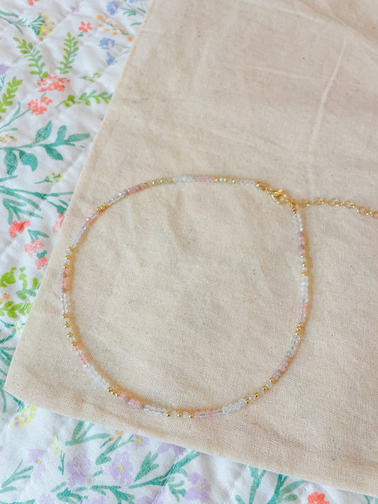 blush skies beaded dainty choker