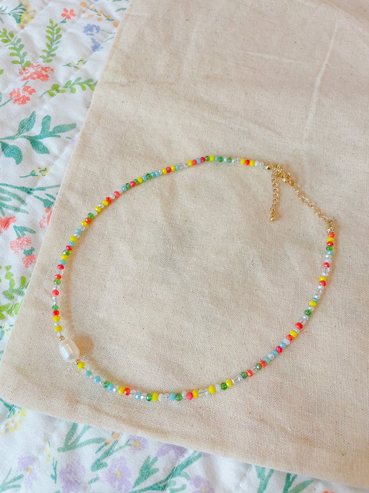 Confetti Pearl beaded choker