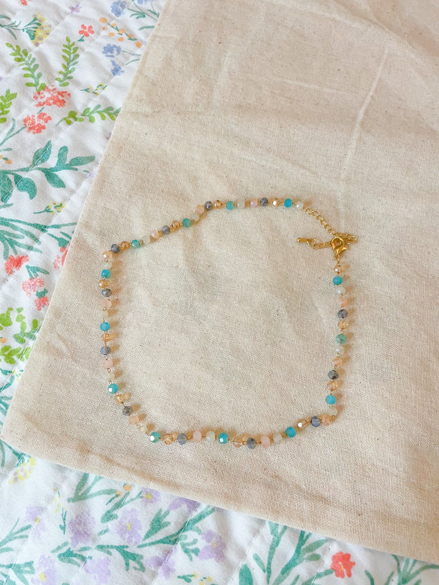 cotton candy skies beaded choker