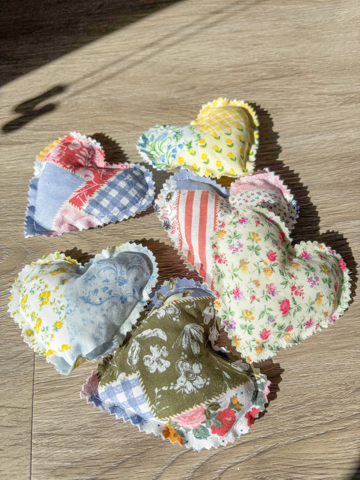 Puffy Patchwork Hearts