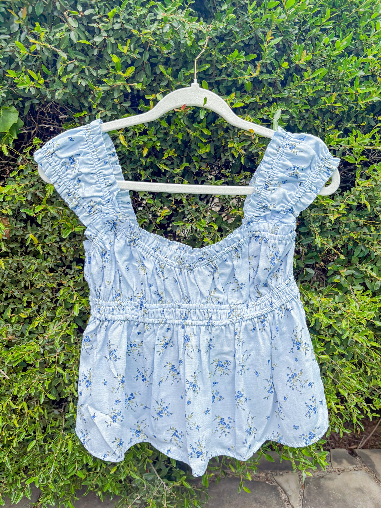 Baby blue floral top
