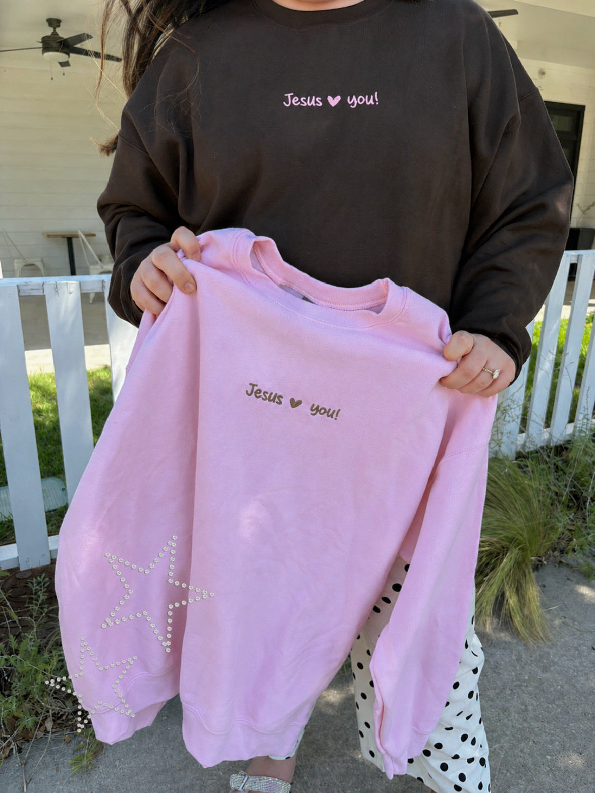 Jesus Loves You Embroidered Crewneck
