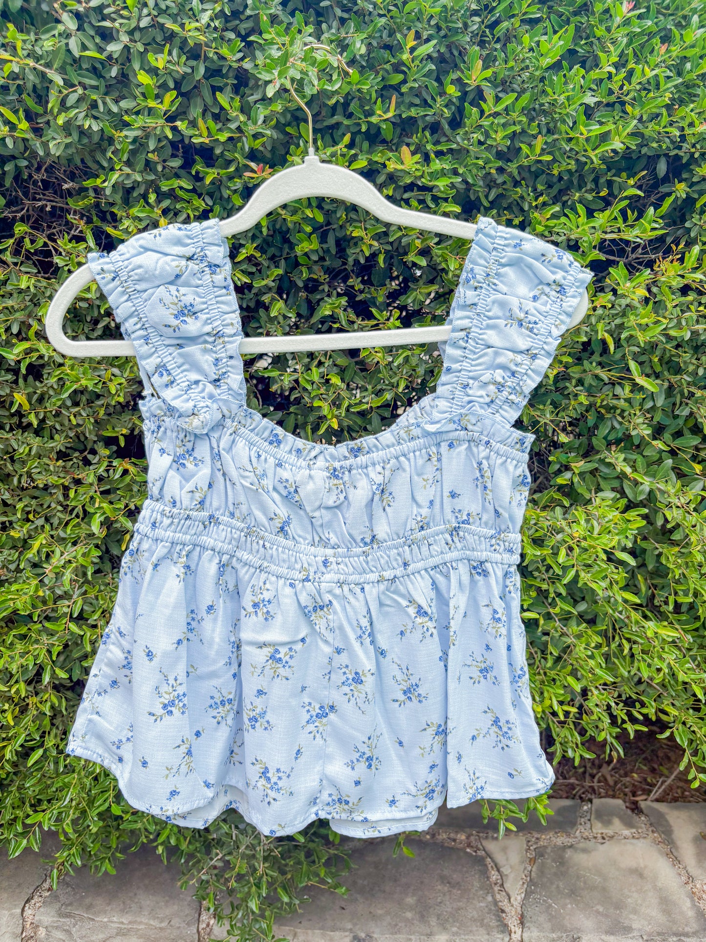 Baby blue floral top