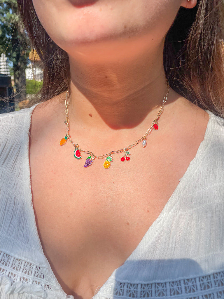 fruity charm dangle charm necklace
