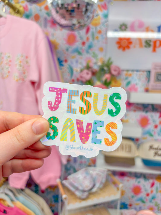 Jesus saves sticker