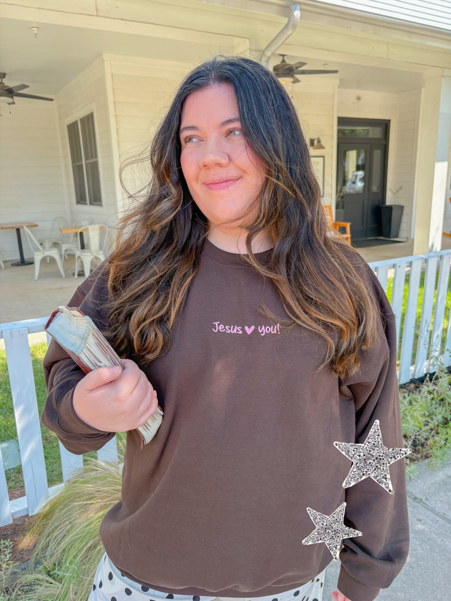 Jesus Loves You Embroidered Crewneck