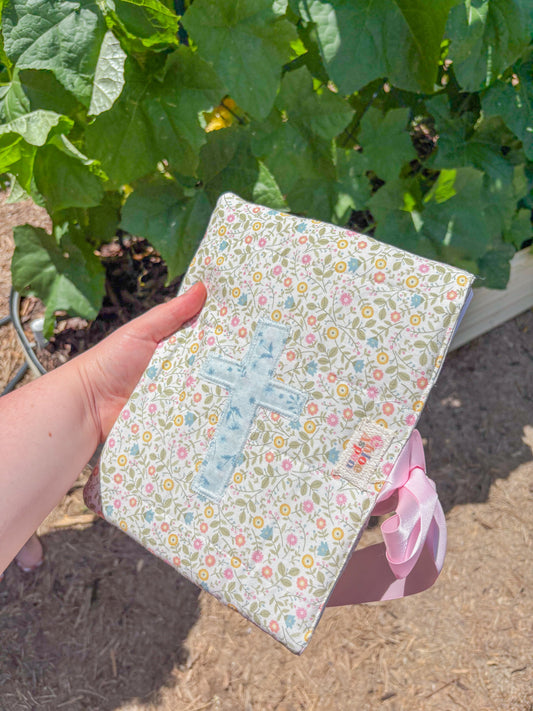 Handmade floral Bible cover