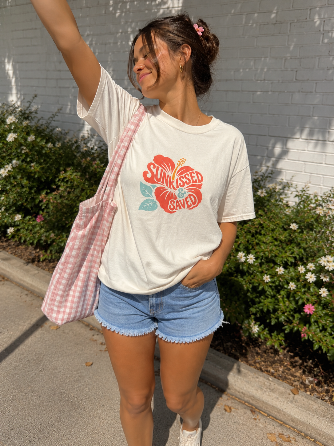 sunkissed and saved tee