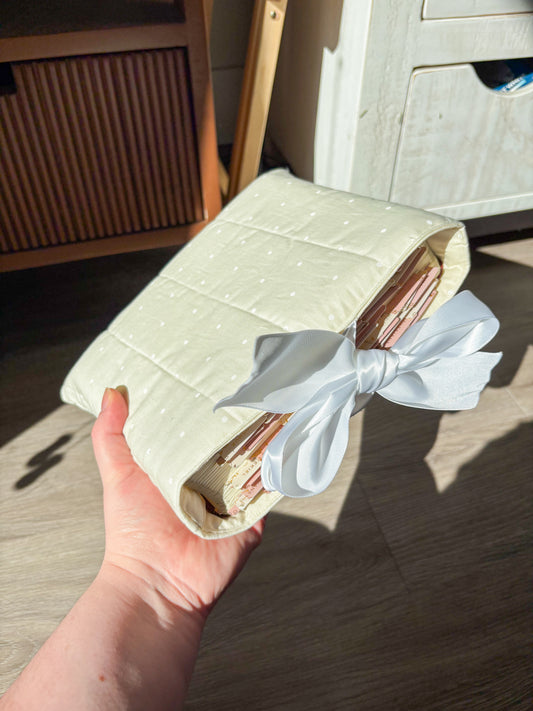 Cream White Polka Dot Bible Bag