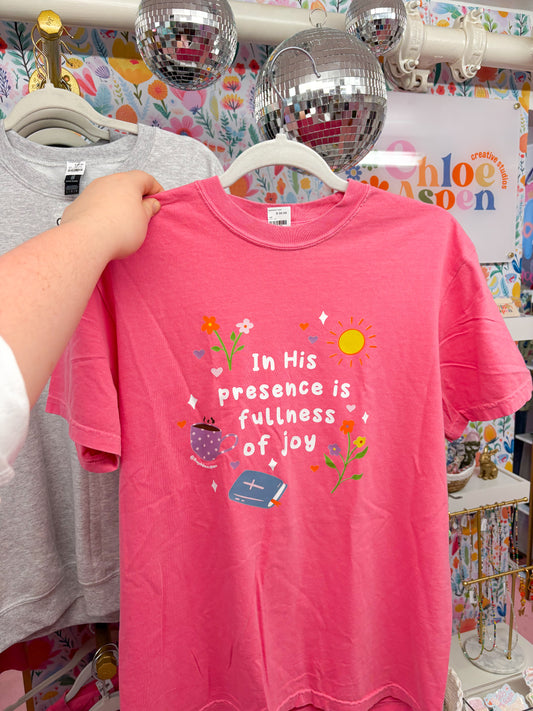 Psalm 26:11 Christian T-Shirt – Watermelon Pink Comfort Colors Tee – Hand Drawn Bible & Floral Faith Shirt