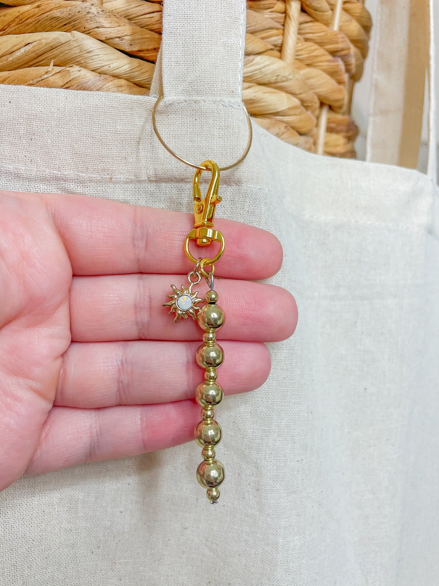 Starlight Gold Beaded Bag Charm ⭐️✨