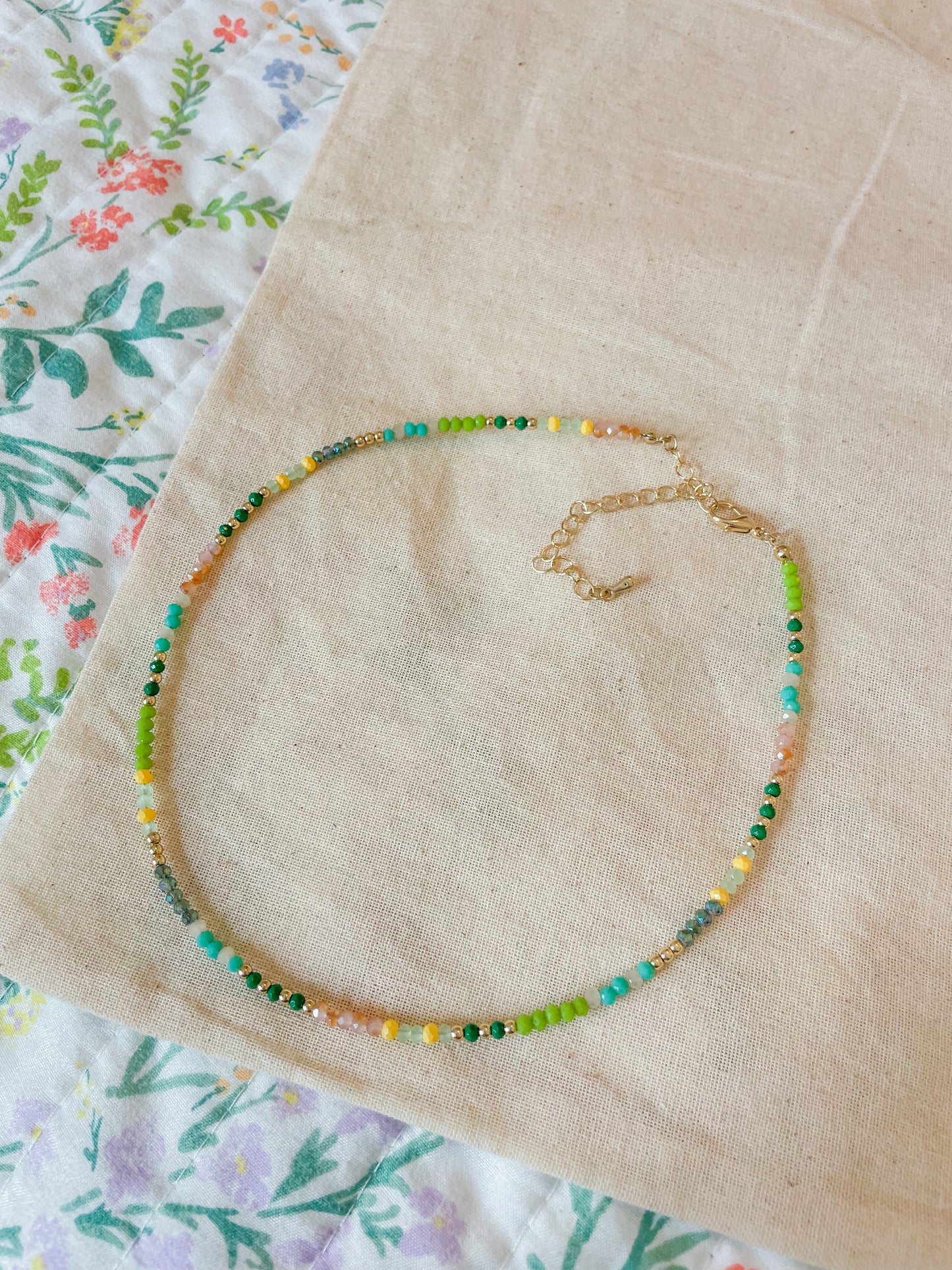 garden bloom dainty beaded choker