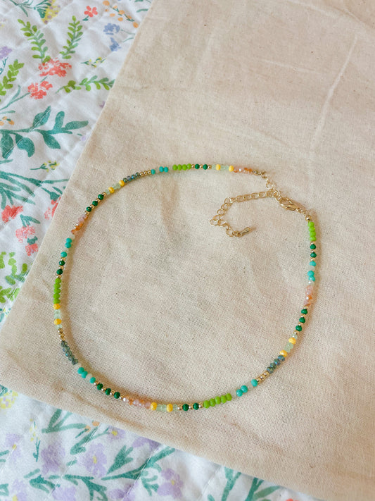 garden bloom dainty beaded choker