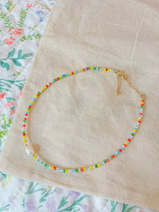 Confetti Pearl beaded choker