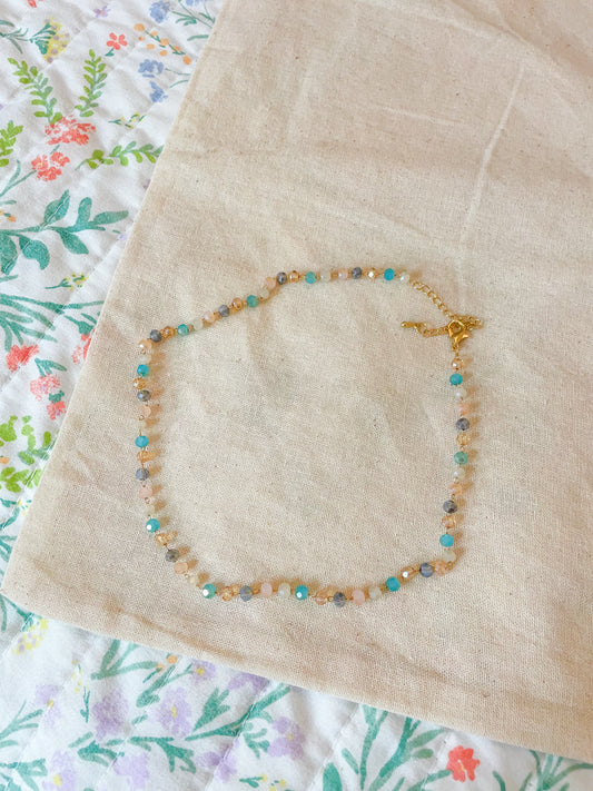 cotton candy skies beaded choker