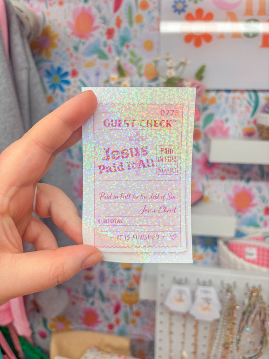 Jesus paid it all sticker