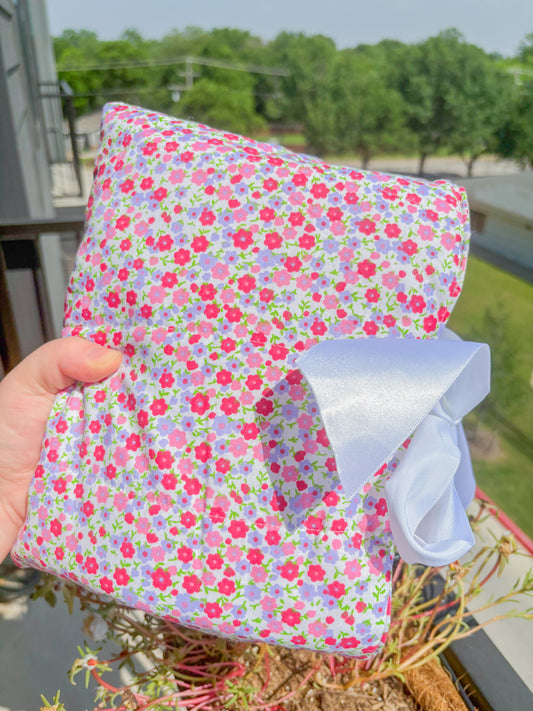 handmade pink floral Bible bag