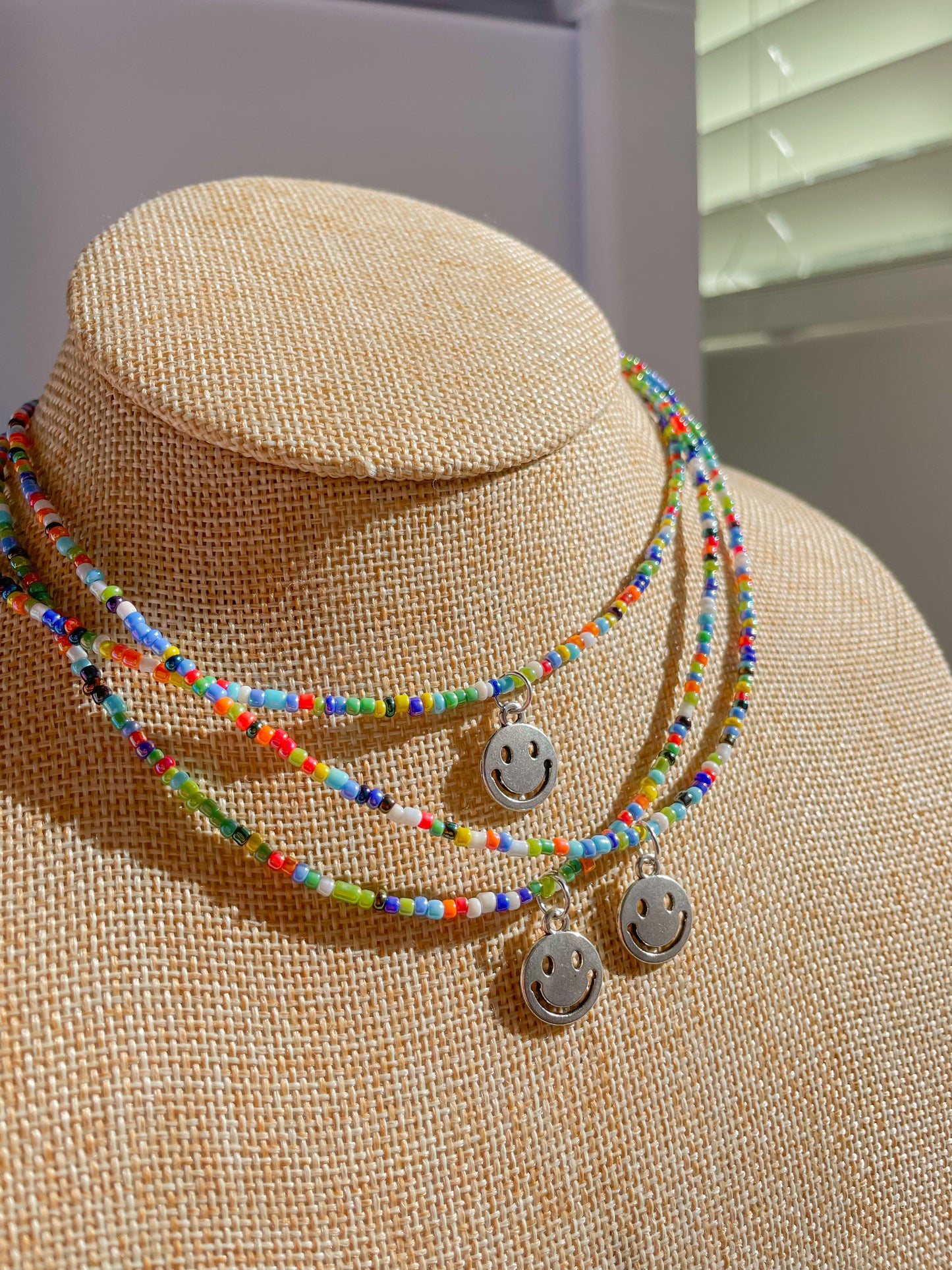 smiley charm rainbow choker