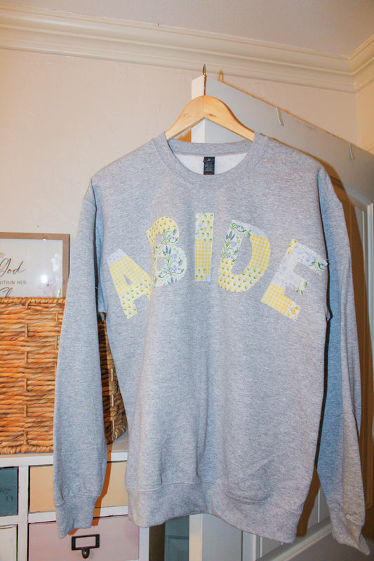 yellow patchwork abide crewneck