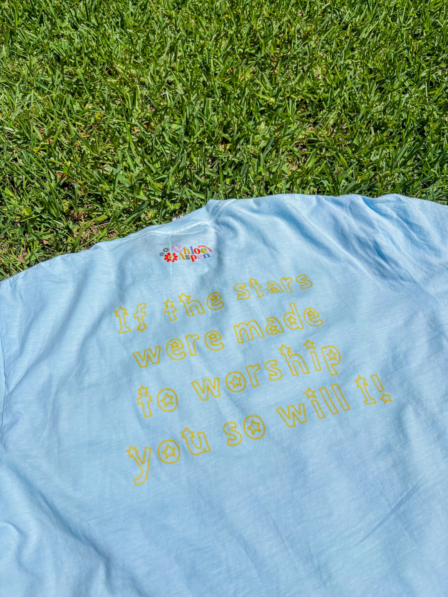 if the stars light blue tee