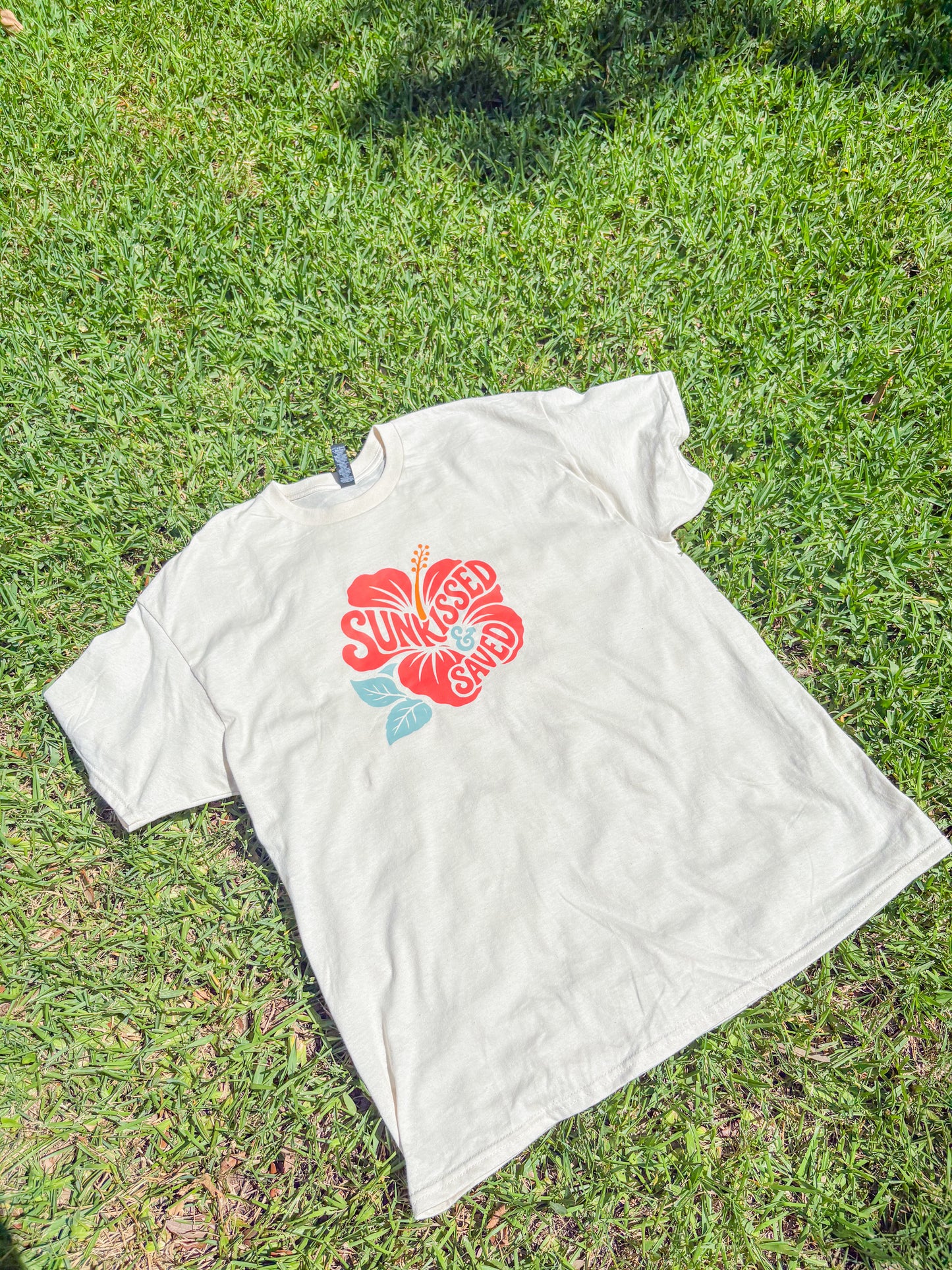 sunkissed and saved tee