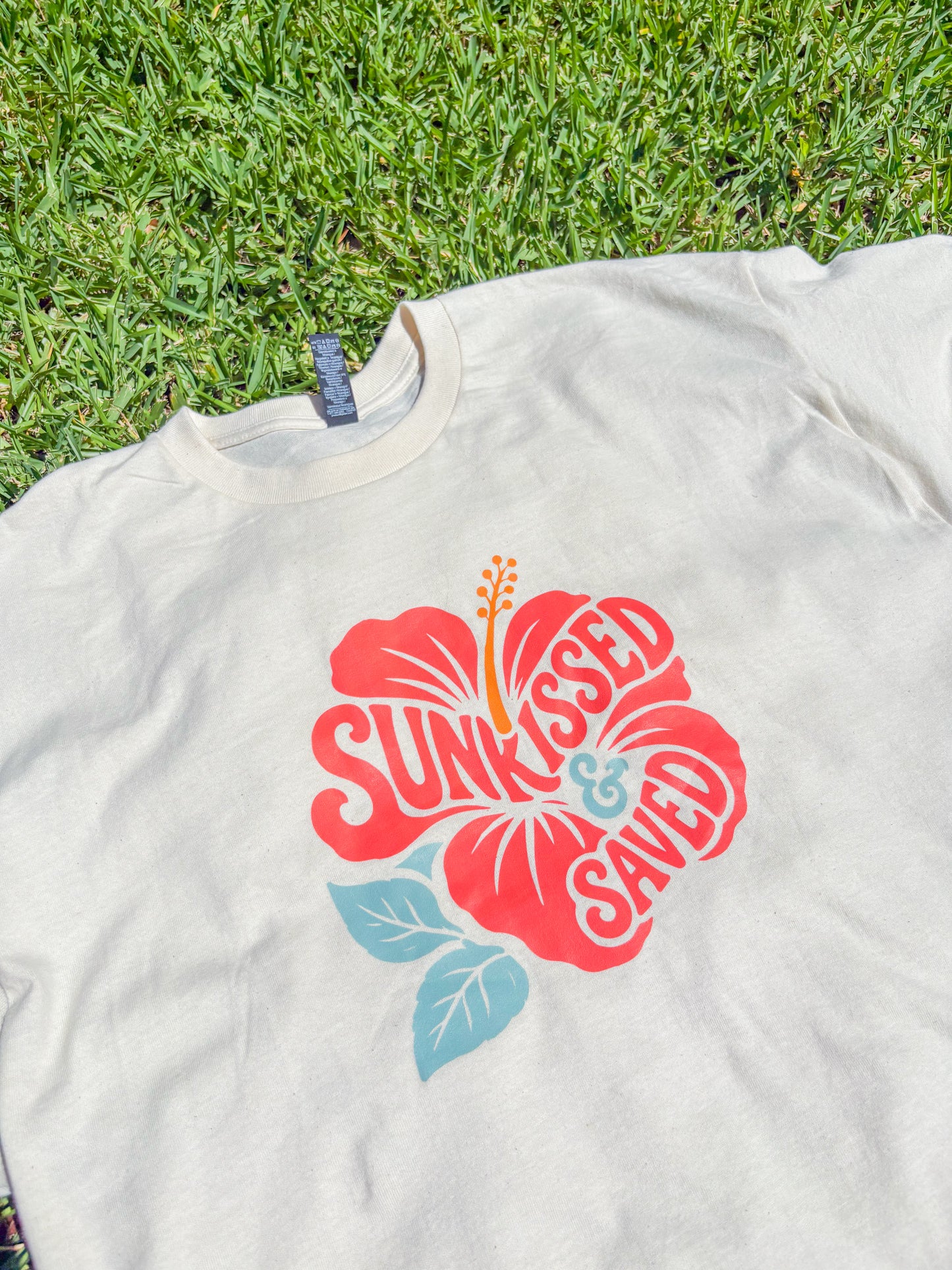 sunkissed and saved tee