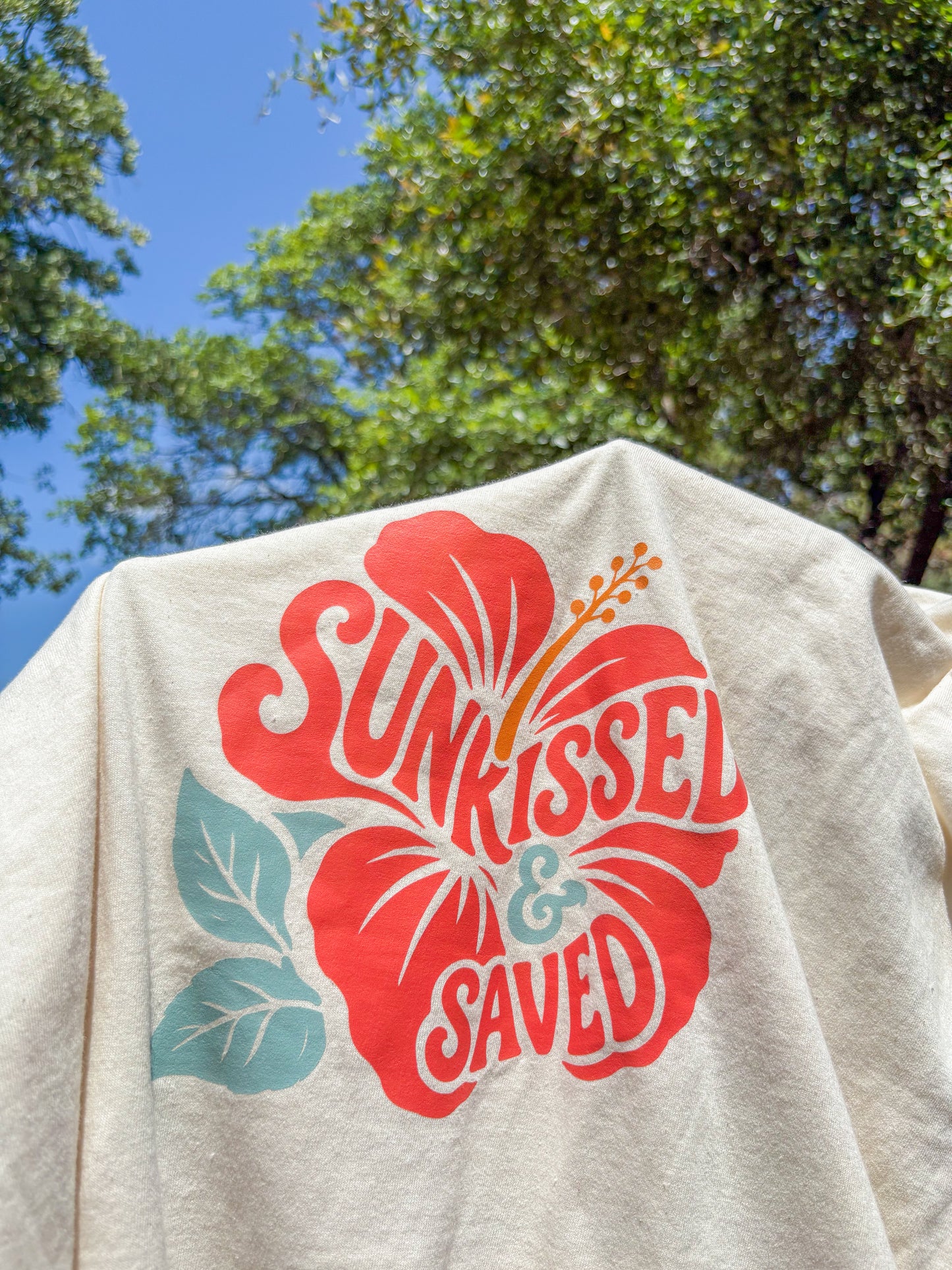 sunkissed and saved tee